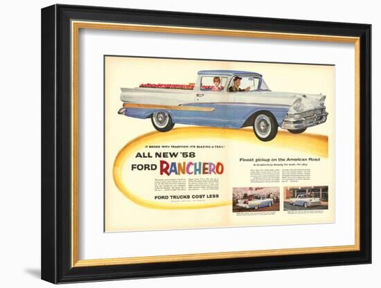 Ford 1958 All New `58 Ranchero-null-Framed Art Print