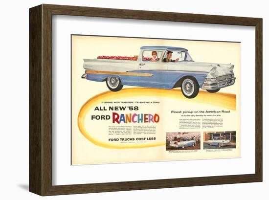 Ford 1958 All New `58 Ranchero-null-Framed Art Print