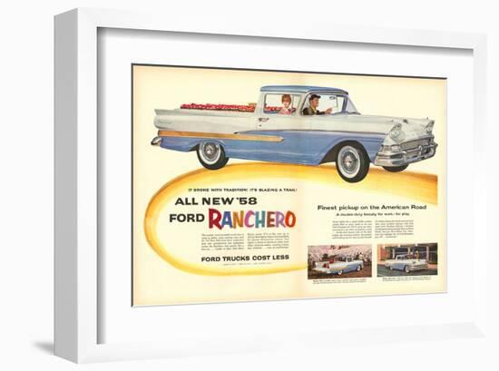 Ford 1958 All New `58 Ranchero-null-Framed Art Print