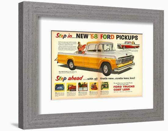 Ford 1958 New `58 Pickups-null-Framed Premium Giclee Print