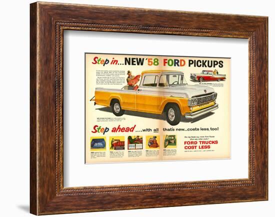 Ford 1958 New `58 Pickups-null-Framed Art Print