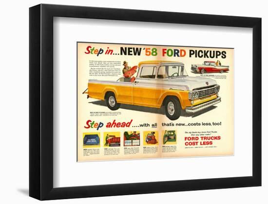 Ford 1958 New `58 Pickups-null-Framed Art Print