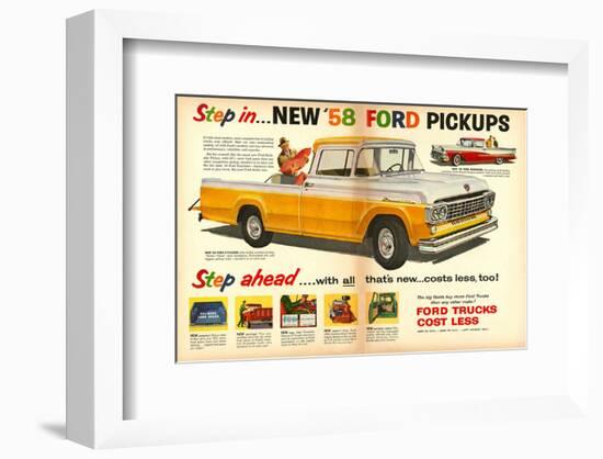 Ford 1958 New `58 Pickups-null-Framed Art Print