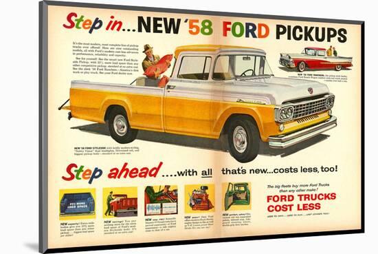 Ford 1958 New `58 Pickups-null-Mounted Art Print