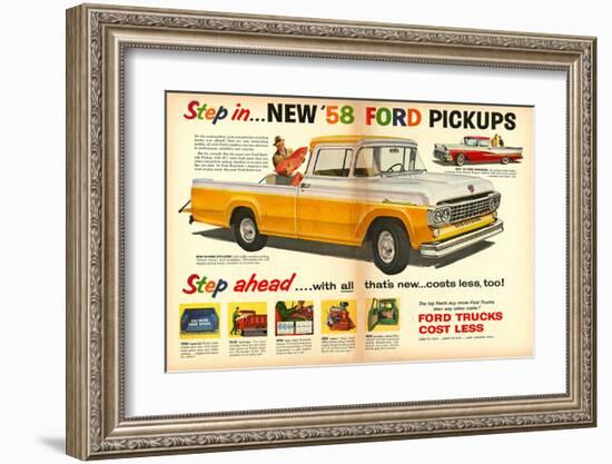 Ford 1958 New `58 Pickups-null-Framed Art Print