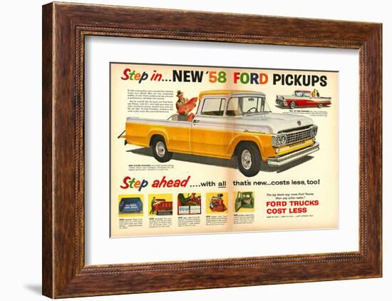 Ford 1958 New `58 Pickups-null-Framed Art Print