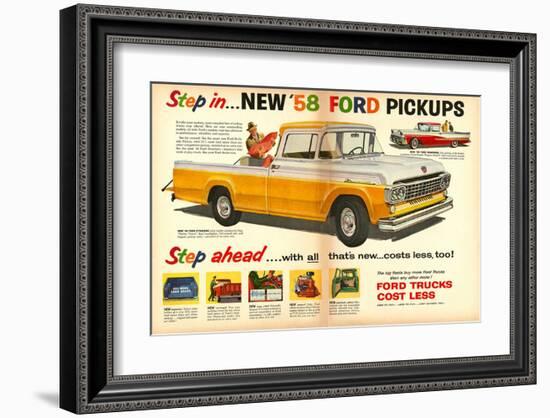 Ford 1958 New `58 Pickups-null-Framed Art Print