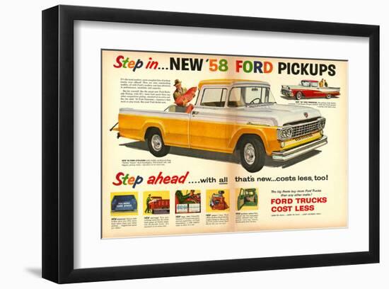 Ford 1958 New `58 Pickups-null-Framed Art Print