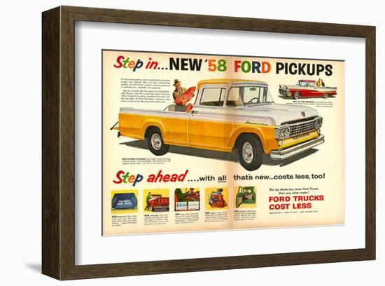 Ford 1958 New `58 Pickups-null-Framed Art Print