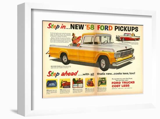 Ford 1958 New `58 Pickups-null-Framed Art Print