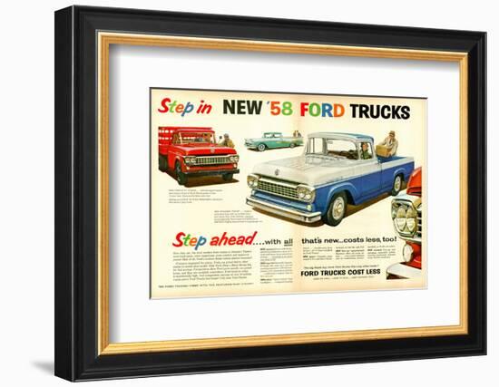 Ford 1958 Step in - Step Ahead-null-Framed Art Print