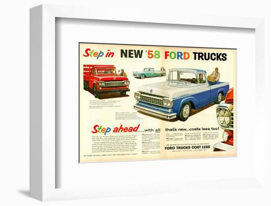 Ford 1958 Step in - Step Ahead-null-Framed Art Print