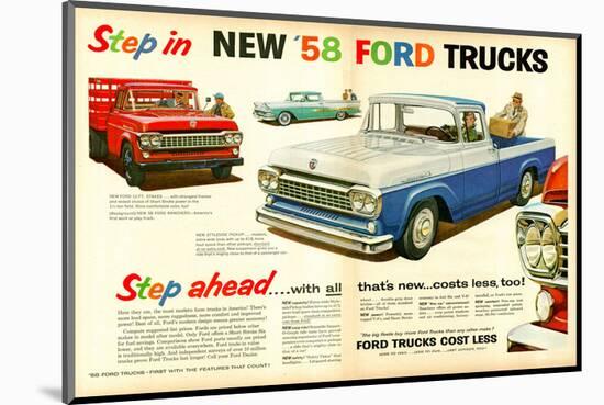 Ford 1958 Step in - Step Ahead-null-Mounted Art Print