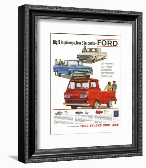 Ford 1961 Big 3 in Pickups-null-Framed Premium Giclee Print