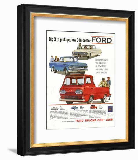 Ford 1961 Big 3 in Pickups-null-Framed Premium Giclee Print