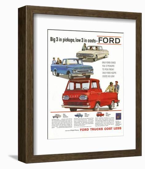 Ford 1961 Big 3 in Pickups-null-Framed Premium Giclee Print