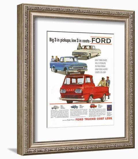 Ford 1961 Big 3 in Pickups-null-Framed Art Print