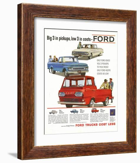 Ford 1961 Big 3 in Pickups-null-Framed Art Print