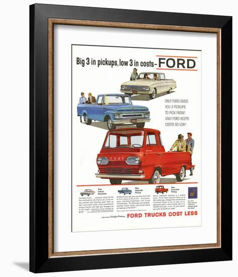 Ford 1961 Big 3 in Pickups-null-Framed Art Print