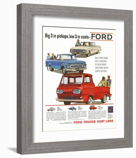 Ford 1961 Big 3 in Pickups-null-Framed Art Print