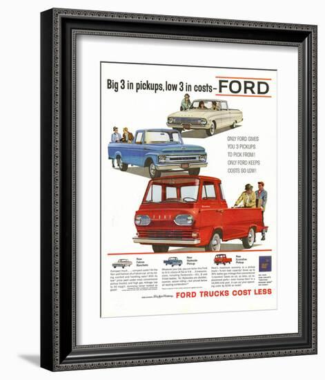 Ford 1961 Big 3 in Pickups-null-Framed Art Print