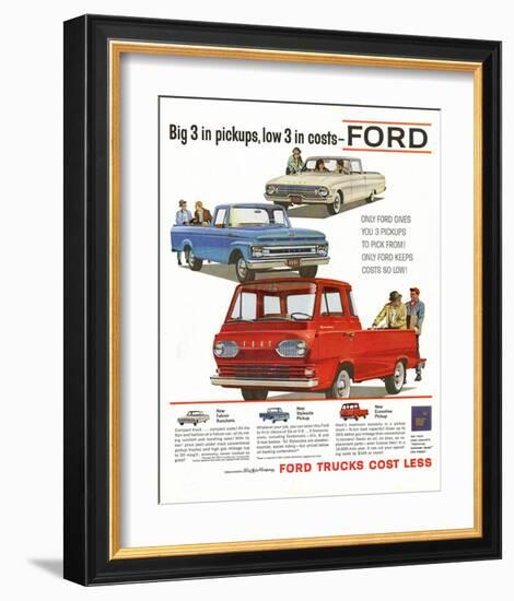 Ford 1961 Big 3 in Pickups-null-Framed Art Print