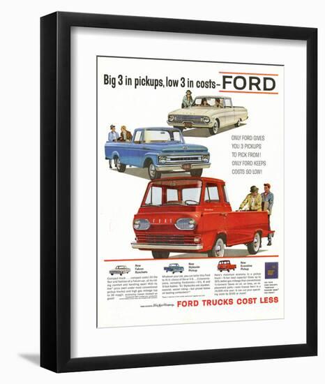 Ford 1961 Big 3 in Pickups--Framed Art Print