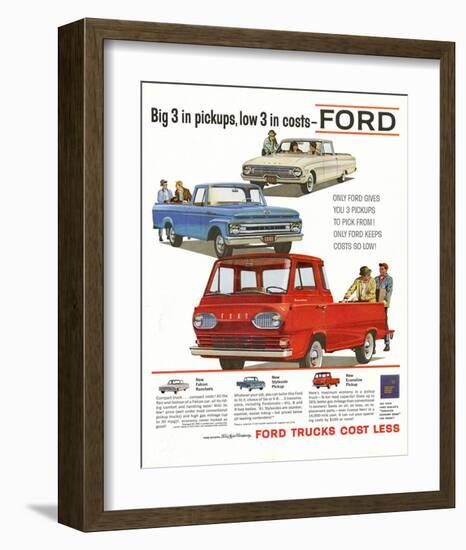 Ford 1961 Big 3 in Pickups-null-Framed Art Print