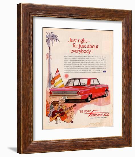 Ford 1962 Fairlane 500 - Beach-null-Framed Premium Giclee Print