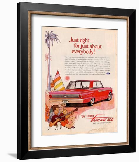 Ford 1962 Fairlane 500 - Beach-null-Framed Premium Giclee Print