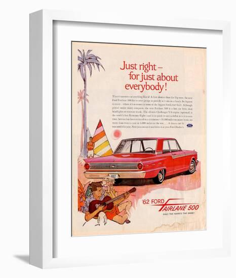 Ford 1962 Fairlane 500 - Beach-null-Framed Premium Giclee Print