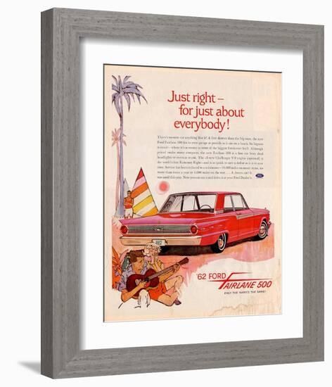 Ford 1962 Fairlane 500 - Beach-null-Framed Art Print