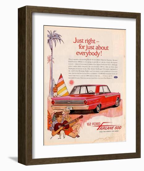 Ford 1962 Fairlane 500 - Beach-null-Framed Art Print