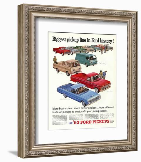 Ford 1963 Biggest Pickup Line-null-Framed Premium Giclee Print