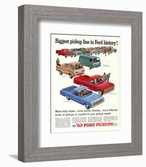 Ford 1963 Biggest Pickup Line-null-Framed Premium Giclee Print