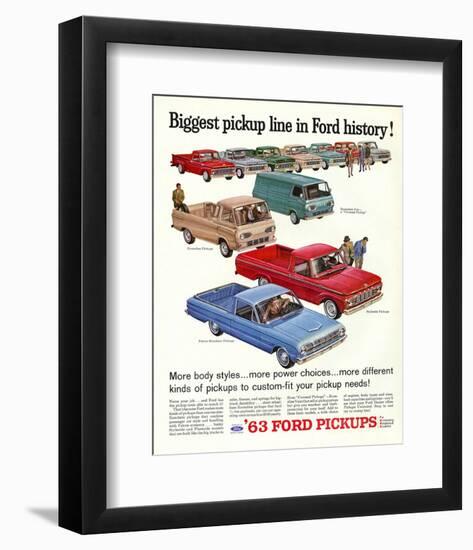 Ford 1963 Biggest Pickup Line-null-Framed Premium Giclee Print