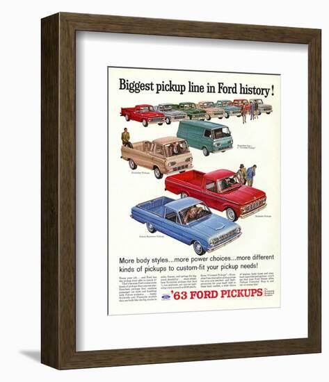 Ford 1963 Biggest Pickup Line-null-Framed Premium Giclee Print