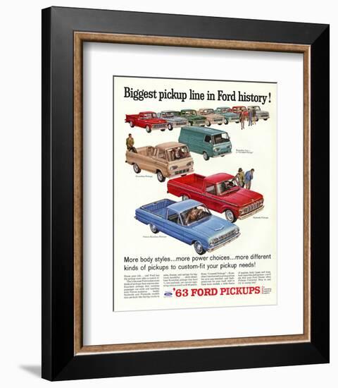 Ford 1963 Biggest Pickup Line-null-Framed Art Print