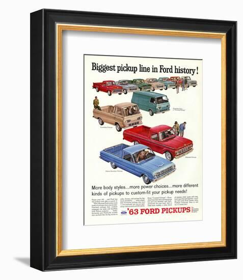 Ford 1963 Biggest Pickup Line-null-Framed Art Print