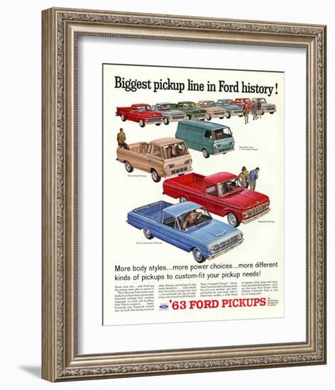 Ford 1963 Biggest Pickup Line-null-Framed Art Print