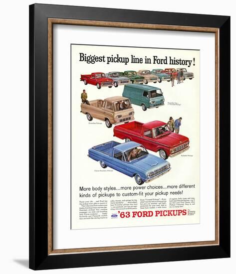 Ford 1963 Biggest Pickup Line-null-Framed Art Print