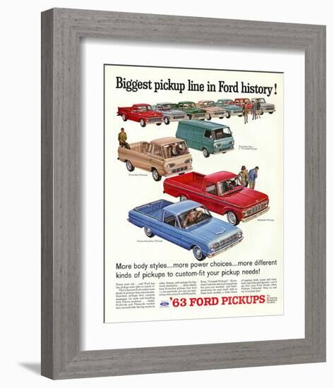 Ford 1963 Biggest Pickup Line-null-Framed Art Print