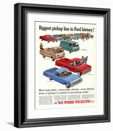 Ford 1963 Biggest Pickup Line-null-Framed Art Print