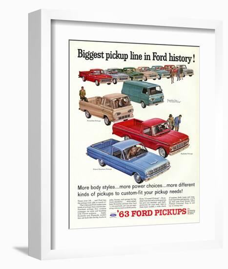 Ford 1963 Biggest Pickup Line-null-Framed Art Print