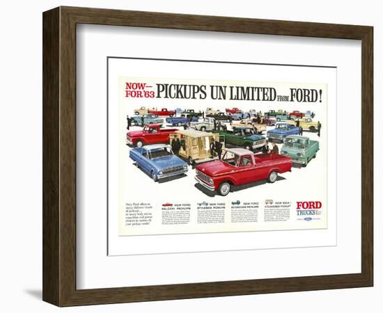 Ford 1963 Pickups Unlimited-null-Framed Premium Giclee Print