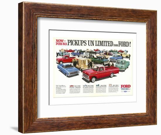 Ford 1963 Pickups Unlimited-null-Framed Premium Giclee Print