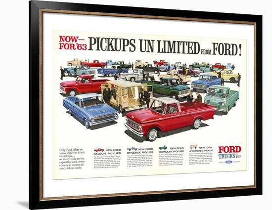 Ford 1963 Pickups Unlimited-null-Framed Premium Giclee Print