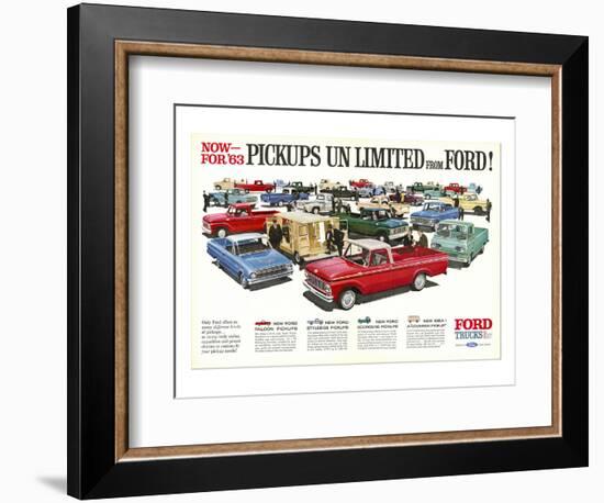 Ford 1963 Pickups Unlimited-null-Framed Art Print