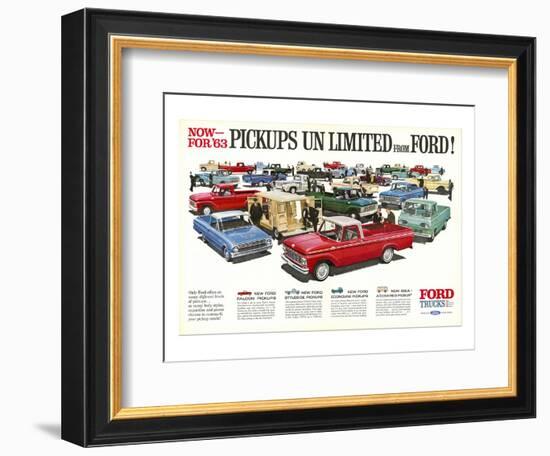 Ford 1963 Pickups Unlimited-null-Framed Art Print