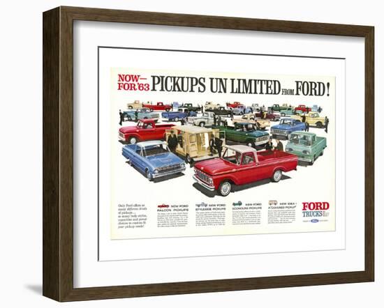 Ford 1963 Pickups Unlimited-null-Framed Art Print